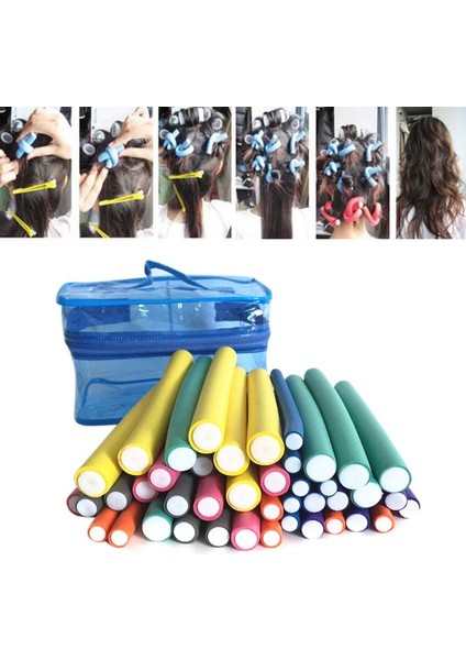 42 Adet Esnek Curling Çubuklar Sihirli Bigudi Çubuk Büküm Flex Saç Rulo 7 Boyutları Köpük Kullanımlıksız Isıtma Güvenli Styling Aracı | Saç Silindirleri (Yurt Dışından)
