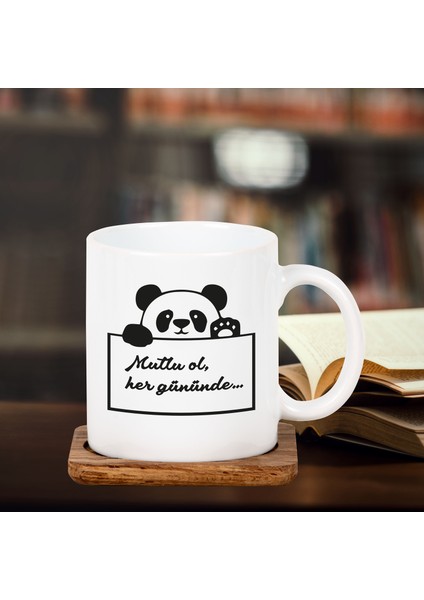 Kitap Hediye Panda Tasarımlı Kupa Sözlü Kupa