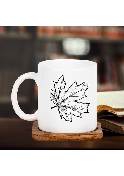Çınar Ağacı Yaprağı Tasarımlı Kupa