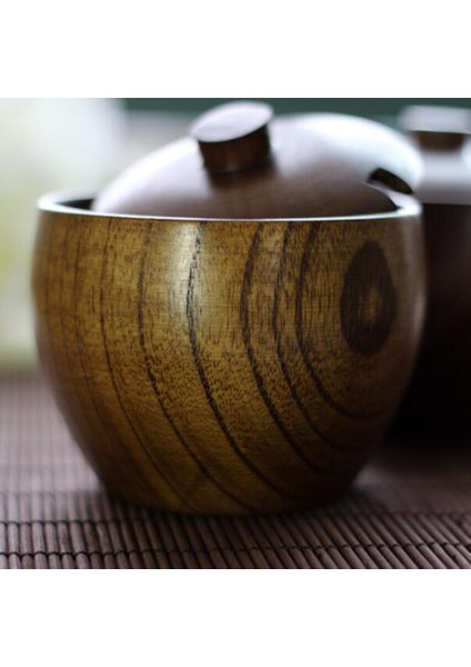 1 Adet Baharat Kavanoz Baharat Can Kapağı Kaşık İle Şeker Kase Ahşap Baharat Kutusu Mutfak Aracı Tuz Saklama Kutusu Mutfak Şeker Pot | Şeker Ve Krema Tencere (Yurt Dışından)