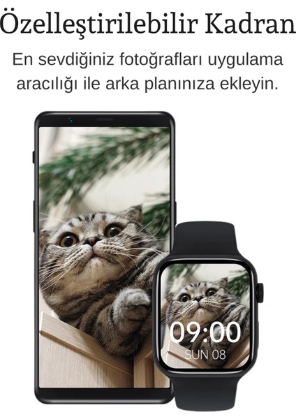 9 Pro Plus Akıllı Saat Kablosuz Şarj Ios ve Android Tüm Telefonlara 2.0 İnc