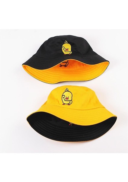 Moda Pamuk Geri Dönüşümlü Bob Panama Sad Fold Sun Hat (Siyah Beyaz-200004890) (Yurt Dışından)