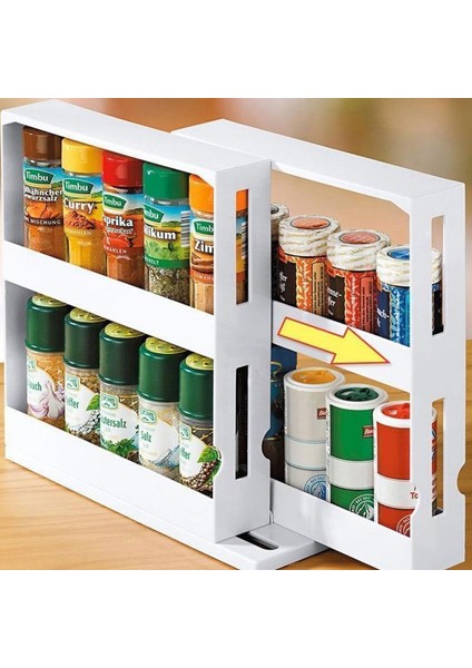 2 Katmanlı Depolama Mutfak Dönen Baharatlar Kavanoz Şişe Depolama Raf Mutfak Şişesi Depolama Organizatör Rafları Slayt Dolabı | Depolama Tutucular Ve Raflar (Yurt Dışından)