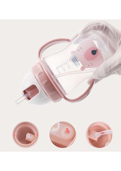 300 Ml Silikon Eğitim Sızdırmaz Bardaklar Süt Bebekler Su Biberon Saman Emme Kolları Içme Geniş Ağız İle | Şişeler (Mavi) (Yurt Dışından) fırsatları