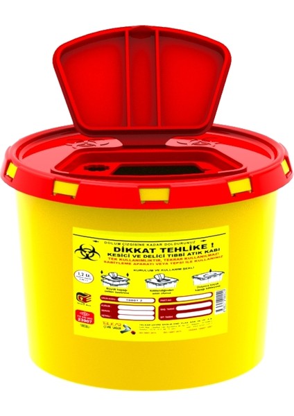 1,2 Lt Tıbbi Atık Kutusu 10 Adet TA00120