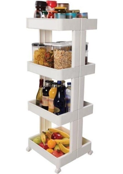 Tekerlekli Modern Organizer Raf 4 Katlı Mr-04