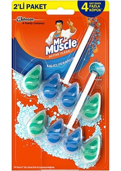 Mr. Muscle Actıve Clean Klozet Blok 2'li Paket Marıne 77.2g