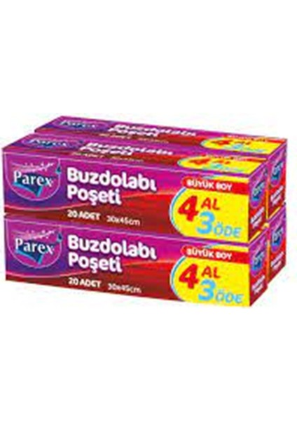 Buzdolabı Poşeti Büyük Boy 4 Al 3 Öde-Yeni