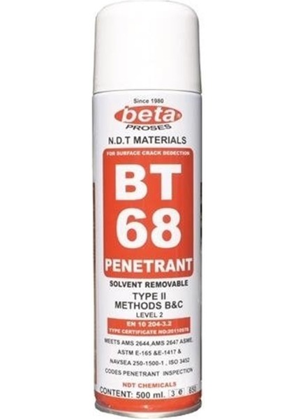 Bt 68 Penetrant Çatlak Spreyi Kırmızı 500 ml