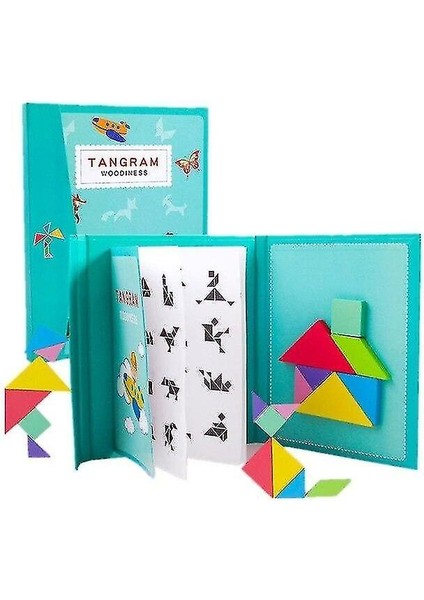 (Manyetik 3D Bulmaca) 155 Adet 3D Ahşap Yapboz Erken Çocukluk Eğitimi Geometrik Tangram (Yurt Dışından)