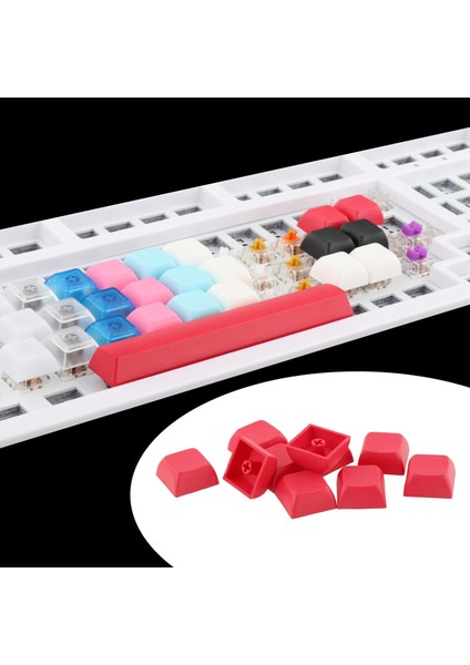 10 Parça 1u Keycaps Kalın Pbt Dıy Parçaları Için Kiraz Mx Mekanik Klavye Kırmızı  (Yurt Dışından)