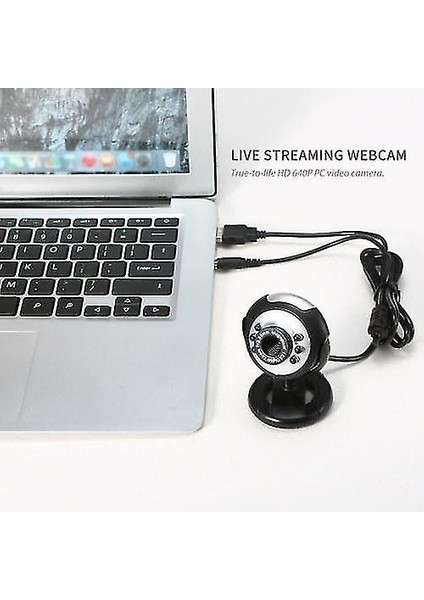 640P Webcam Mikrofon ile Canlı Webcam 360 Derece Dönebilen USB Web Kamera Pc Dizüstü Bilgisayar (Yurt Dışından)