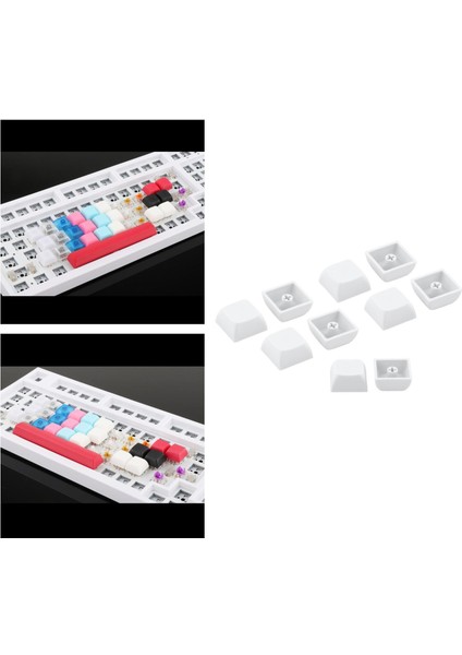 10 Parça 1u Keycaps Kalın Pbt Dıy Parçaları Için Kiraz Mx Mekanik Klavye Beyaz  (Yurt Dışından)