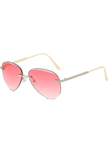 (Yavaş Yavaş Çeşitli Pembe) Erkekler ve Kadınlar Güneş Gözlüğü Kare Polarize Çokgen Aynalı Lens Y1305 (Yurt Dışından)
