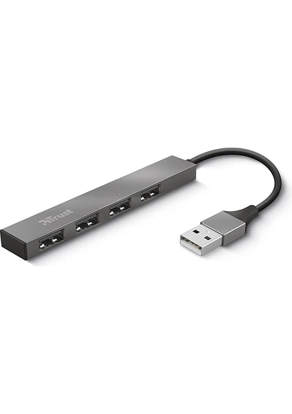 23786 Halyx Mini USB 2 Hub Alüminyum 4 Bağlantı Noktalı Pc, Laptop, Mac Için - Gümüş