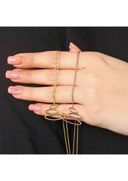 Gold Elips Kolye