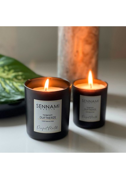 Sennamı Berlin El Yapımı Kokulu Soya Mum Perfect Match Mat Siyah 560GR Luxury