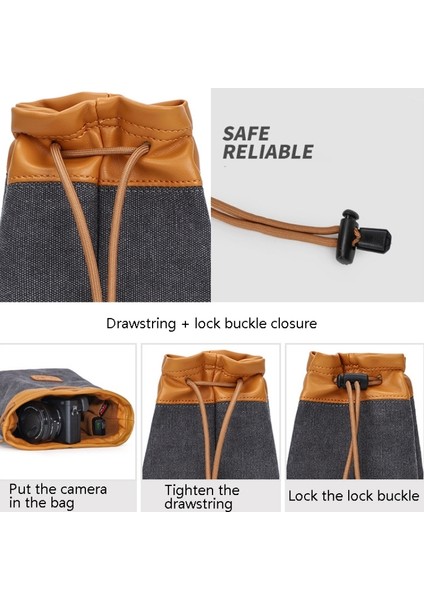 Taşınabilir Slr Lens Çantası, Renk: Gri S（gri） indirimleri