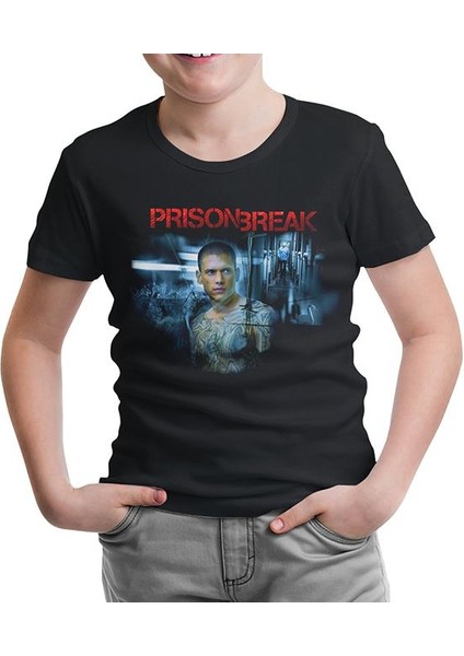 Prison Break - Night Break Siyah Çocuk Tshirt