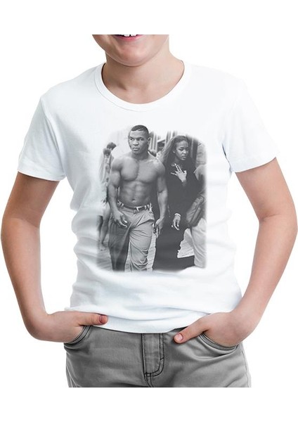 Mike Tyson And Naomi Beyaz Çocuk Tshirt