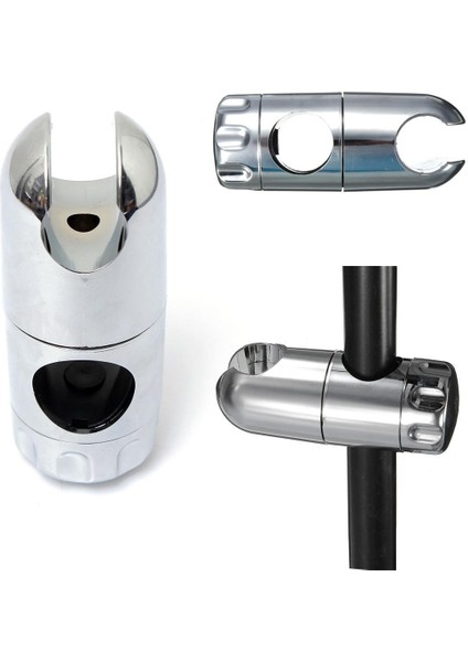 Ayarlanabilir Abs Krom Banyo 360° Raylı Duş Başlığı Slider Braketi Tutacağı