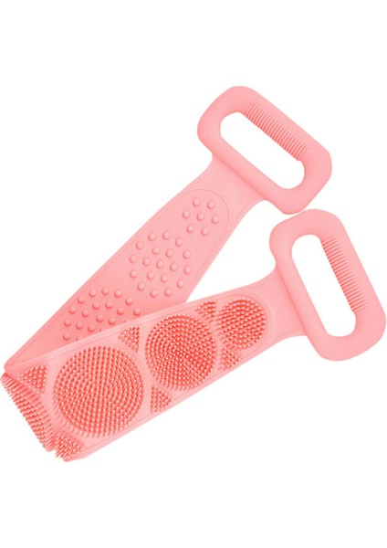 Banyo Artifact Duş Duş Silikon Vücut Fırçası Banyo Kemeri Peeling Vücut Fırçası Kemer Yıkama-Pembe