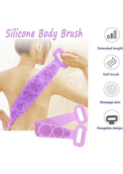Banyo Artifact Duş Duş Silikon Vücut Fırçası Banyo Kemeri Peeling Vücut Fırçası Kemer Yıkama-Pembe fiyatları