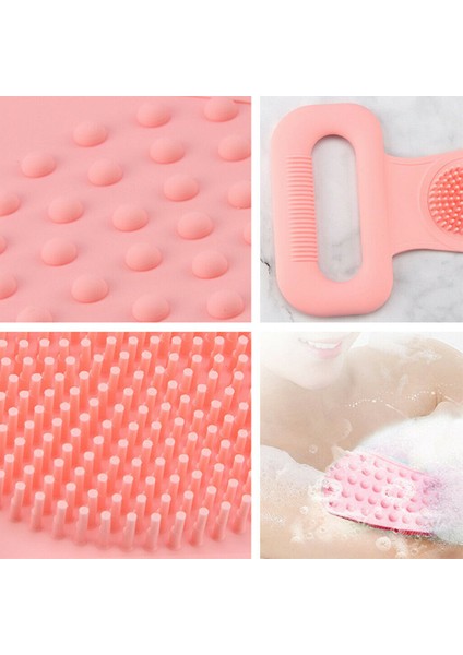Banyo Artifact Duş Duş Silikon Vücut Fırçası Banyo Kemeri Peeling Vücut Fırçası Kemer Yıkama-Pembe indirimleri