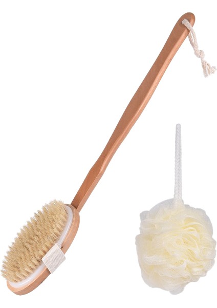2 Adet / Takım Duş Buketi Sırt Fırçası Banyo Vücut Fırçası Uzun Ahşap Saplı Sırt Scrubber fiyatları