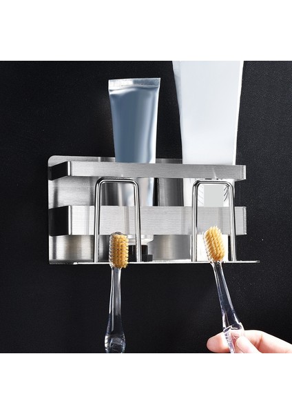 Paslanmaz Çelik Diş Fırçası Tutacağı Diş Macunu Stand Rafı Banyo Düzenleyici fırsatları