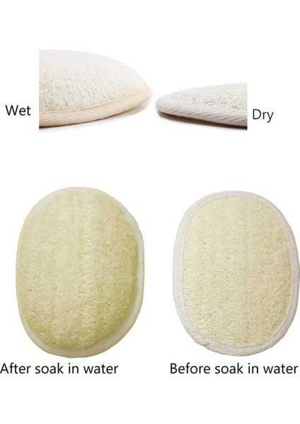 Lif Kabağı Peelingi Duş Için Sırt Temizleyici, Çift Taraflı Ovma Kayışı, %100 Doğal Luffalı Vücut Banyo Süngeri, Erkekler ve Kadınlar Için Sırt Yıkayıcı (3 Adet Bir Set)
