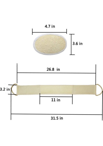 Lif Kabağı Peelingi Duş Için Sırt Temizleyici, Çift Taraflı Ovma Kayışı, %100 Doğal Luffalı Vücut Banyo Süngeri, Erkekler ve Kadınlar Için Sırt Yıkayıcı (3 Adet Bir Set)