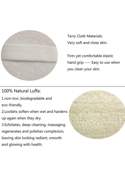 Lif Kabağı Peelingi Duş Için Sırt Temizleyici, Çift Taraflı Ovma Kayışı, %100 Doğal Luffalı Vücut Banyo Süngeri, Erkekler ve Kadınlar Için Sırt Yıkayıcı (3 Adet Bir Set)