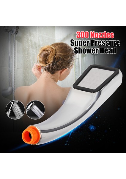 Yüksek Basınçlı Duş Başlığı Krom Güçlü Güçlendirici Sprey Banyo Su Tasarrufu Dayanıklı