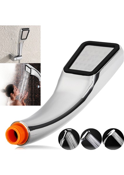 Yüksek Basınçlı Duş Başlığı Krom Güçlü Güçlendirici Sprey Banyo Su Tasarrufu Dayanıklı