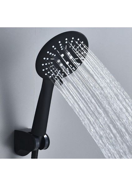 Su Tasarruflu Duş Başlığı Yüksek Basınçlı Banyo Üç Hızlı Anahtar Banyo Püskürtücü El Duş Başlığı Siyah(Yurt Dışından)