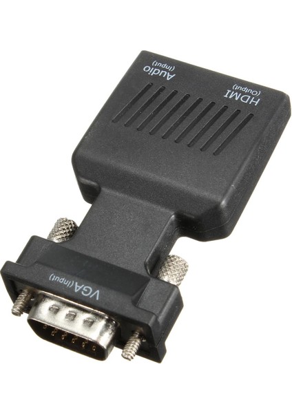 1080P VGA Erkek - HDMI Dişi Konnektör Adaptörü Dönüştürücü, Sesli USB Kablolu -