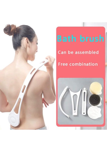 Quanbu 2020 Duş Vücut Fırçası Sünger Fırça, Naylon, Masaj Fırçası, Sırt Scrubber Banyo Mesh Sünger Cilt Peeling Banyosu Için Kavisli Uzun Saplı