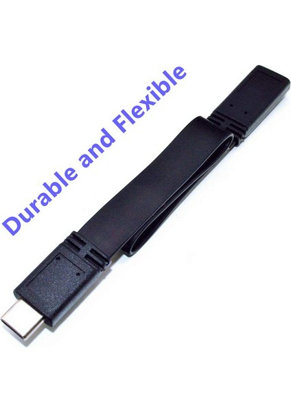 Usb-C Erkek - Dişi Uzatma Kablosu Kısa, USB 3.1 Gen 2 Data Sync Uzatma Düz Kablo, Thunderbolt 3 Erkek - Dişi Için