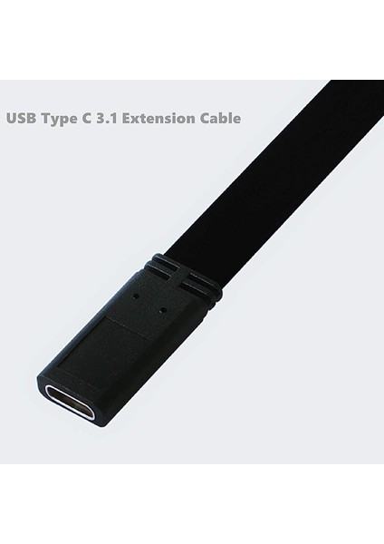 Usb-C Erkek - Dişi Uzatma Kablosu Kısa, USB 3.1 Gen 2 Data Sync Uzatma Düz Kablo, Thunderbolt 3 Erkek - Dişi Için