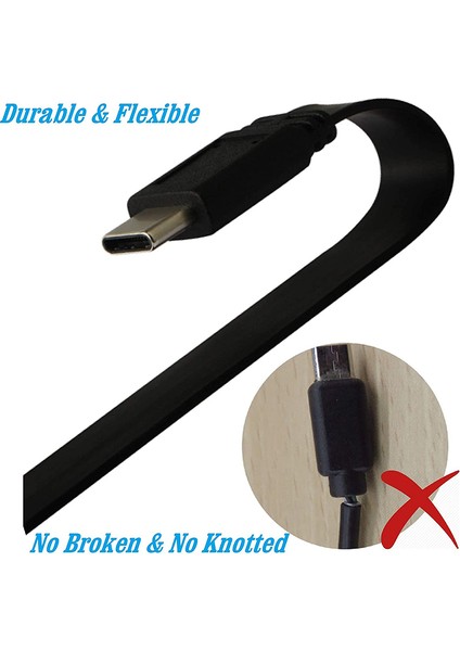 Usb-C Erkek - Dişi Uzatma Kablosu Kısa, USB 3.1 Gen 2 Data Sync Uzatma Düz Kablo, Thunderbolt 3 Erkek - Dişi Için