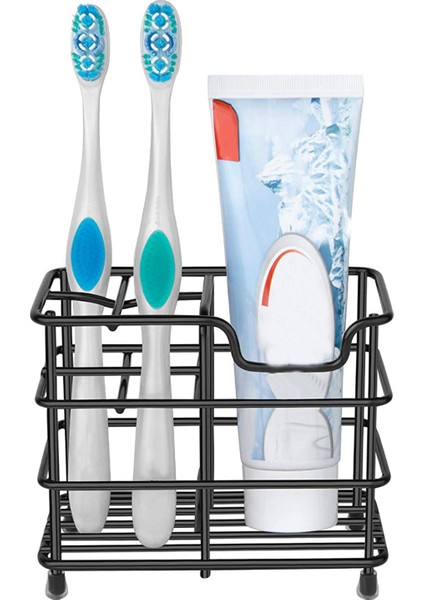 Diş Fırçası Tutacağı, Küçük Paslanmaz Çelik Diş Macunu Tutacağı Beş Bölmeli Banyo Aksesuarları Organizatörü, Siyah fiyatları