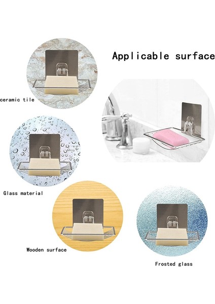 2 Paket Sabunluk Tutucu Kendinden Yapışkanlı Duvara Monte Sabun Süngerlik Banyo Için Paslanmaz Çelik Depolama Saver Raf fırsatları
