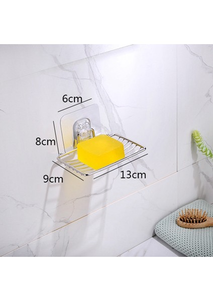 2 Paket Sabunluk Tutucu Kendinden Yapışkanlı Duvara Monte Sabun Süngerlik Banyo Için Paslanmaz Çelik Depolama Saver Raf indirimleri