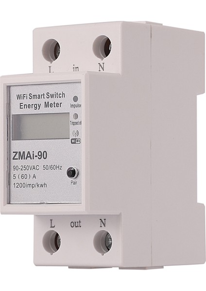 Dijital Ekran Wifi Akıllı Metre Ev Tek Fazlı Raylı Tip Elektrik Enerjisi Ölçer 50Hz / 60Hz