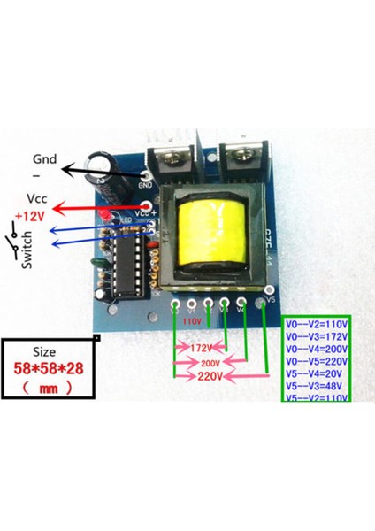 150W Şarj Cihazı Dönüştürücü Güçlendirme Kartı Dc 12V - Ac 110V 220VÇEVIRICI fiyatları