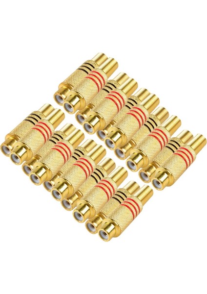 20 Adet Kaplama Aurum Rca Dişi Jack Ses Kablosu Konnektör Adaptörü Lotus Rca Fiş Çoğaltıcı Adaptörü Mikser Amplifikatörleri Için