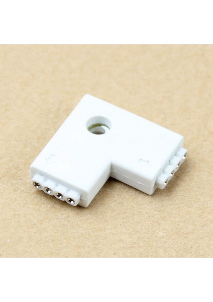 Adet Biz Rgb L Şekilli 4 Pin 2 Yollu Dişi Konnektör Adaptörü 3528 5050 LED Şerit Işık(Yurt Dışından) fiyatları