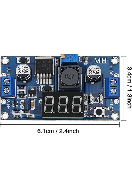 4 Ayarlanabilir LM2596S Dc-Dc Düşürücü Dönüştürücü Düşürücü Regülatör Dijital Voltmetre Ekranlı Güç Modülü Regülatörü fırsatları