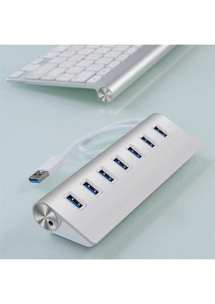 7 Bağlantı Noktalı USB 3.0 Hub & AC Güç Adaptörü - Gümüş (Yurt Dışından)